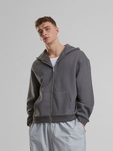 Sweat à capuche confortable Urban Classics pour homme, avec cordon de serrage et fermeture éclair, 330 g/m² coton, gris