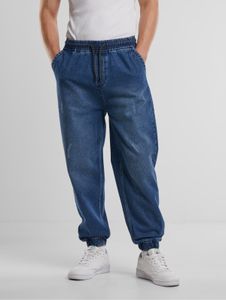 Jeans da uomo URBAN CLASSICS moderni con tasche con coulisse, cotone 450 g/m², blu