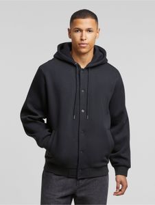 Veste homme Simple Urban Classics, en coton noir, avec cordon de serrage et fermeture éclair.