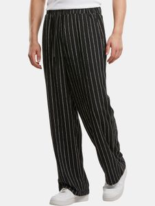 Comfortable Urban Classics men's jeans with stretch, drawstring, and pockets, black.