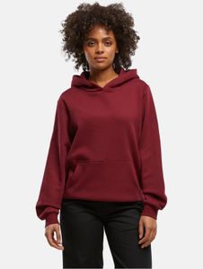 Felpa con cappuccio da donna Casual Urban Classics in pile con cotone, rossa