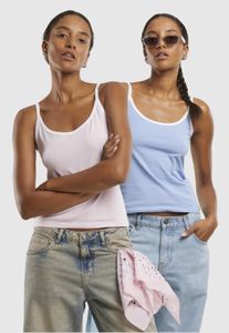Modern Urban Classics women's stretch T-shirt, 180 g/m², cotton, white/blue