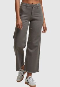 Vaqueros casuales Urban Classics para mujer, corte recto, elásticos, cierre de cremallera, algodón, color caqui.