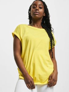lässiges Urban Classics Damen T-Shirt 140 g/m² mit Baumwolle Gelb
