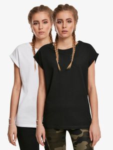 Comfortable URBAN CLASSICS women's T-shirt, 140 g/m², cotton, black/white
