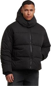 Elegante giacca da uomo Urban Classics con cerniera e cappuccio, nera