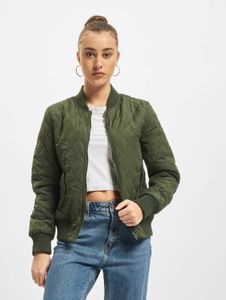 Chaqueta sencilla de mujer Urban Classics con cremalleras y bolsillos, color caqui de 72 g/m².