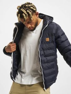 Modern Urban Classics Men's Jacket with Zipper and Pockets, 65 g/m², Blue/White