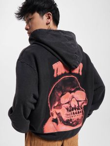 Sweat à capuche homme Casual Thug Life, grande capuche, maille côtelée, coton 300 g/m², noir