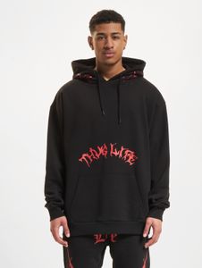Modern Thug Life Men's Hoodie with Drawstring and Ribbed Cuffs, Cotton, Black