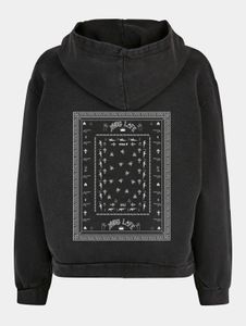 Sweat à capuche femme « Thug Life » confortable, grande capuche, maille côtelée, 300 g/m², coton, noir