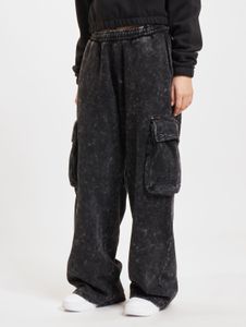 Modern Thug Life women's trousers with ribbed cuffs, cotton, black