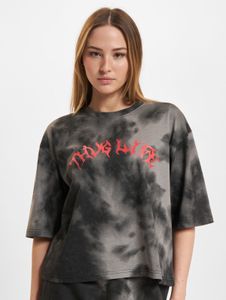 T-shirt oversize en coton noir pour femme, style Thug Life.