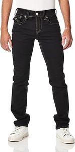 Pantalones vaqueros elásticos modernos True Religion para hombre con algodón, color negro.