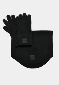 Versatile Urban Classics unisex gloves and scarf, fleece, black