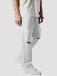 Comodi jeans da uomo 2Y Premium, vestibilità dritta, con zip, in cotone, colore azzurro chiaro.