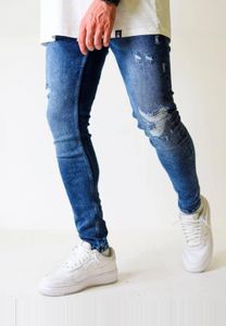 Jeans da uomo 2Y Premium, vestibilità slim, elasticizzati, con coulisse, colore blu.