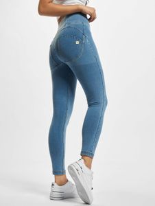 Jean Casual Freddy pour femme, coupe skinny, stretch, fermeture éclair, coton, bleu