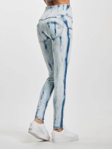 Jean Casual Freddy pour femme, coupe skinny, poches zippées, bleu