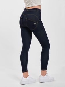 Jean Casual Freddy pour femme, coupe skinny, poches zippées, bleu