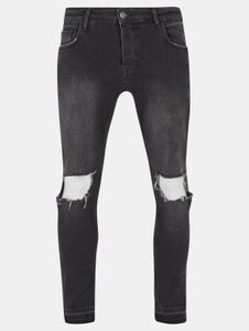 Jeans skinny elasticizzati da uomo 2Y Premium con cerniera, in cotone, neri, eleganti.