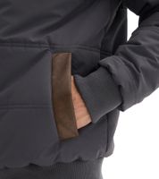 Blouson matelassé écoresponsable avec détails en similicuir pour homme, veste d'hiver 921855, gris ardoise/marron