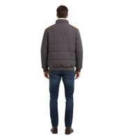 Blouson matelassé écoresponsable avec détails en similicuir pour homme, veste d'hiver 921855, gris ardoise/marron