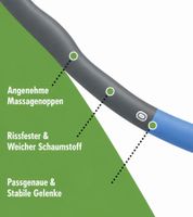 EDURO Hula Hoop Reifen gepolstertes Sportgerät für zu Hause Fitness-Reifen 97cm 8983249 Blau/Grau