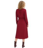 Robe midi rouge à col chemise pour femme, référence 907553