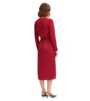 Vestido midi de mujer en satén brillante, rojo