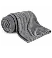 Coperta in microfibra certificata Oeko-Tex Standard 100, circa 150x200 cm, grigio scuro