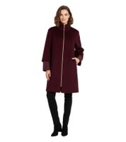 2-Piece Elegant Women's Coat Set: 2-in-1 Wool Coat and Down Jacket with Recycled Fibers, 906403 Burgundy