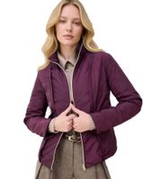 2-Piece Elegant Women's Coat Set: 2-in-1 Wool Coat and Down Jacket with Recycled Fibers, 906403 Burgundy