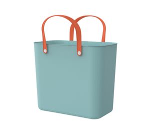 Sustainable Rotho Multibag ALBULA 25L Ocean-Bound Plastic Carrier Bag Shopping Basket 7670987 Sky Blue/Orange