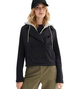 Extravagant women's transitional jacket with detachable hood insert 969863 Black/Gray