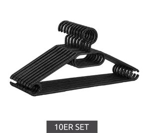 Lot de 10 cintres Household International avec surface antidérapante, réf. 8744838, noirs