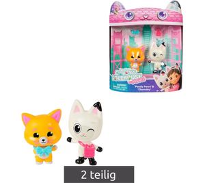 Coffret de jouets 2 pièces GABBY'S DOLLHOUSE : Figurines Pandy Paws et Chumsley avec accessoires – Rose/Turquoise/Multicolore