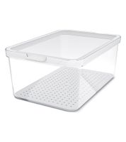 Rotho CAUMA Refrigerator Organizer 4.65 Liters – Stackable Freshness Box with Lid (9554603) – Transparent/White
