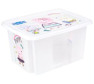 Contenitore impilabile Keeper Karolina "Peppa Pig" con coperchio, 15 litri, 9575388, bianco/trasparente