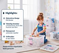 Contenitore impilabile Keeper Karolina "Peppa Pig" con coperchio, 15 litri, 9575388, bianco/trasparente
