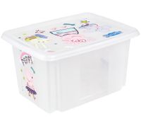 Contenitore impilabile Keeper Karolina "Peppa Pig" con coperchio, 15 litri, 9575388, bianco/trasparente