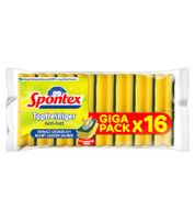 16-Pack Spontex Pot Scourers with Anti-Grease Protection – Cleaning & Dishwashing Sponges 7724483 (Yellow/Green)