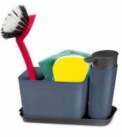 Organizzatore per lavello con pratico foro di scarico - Porta utensili per piatti, Blu/Grigio