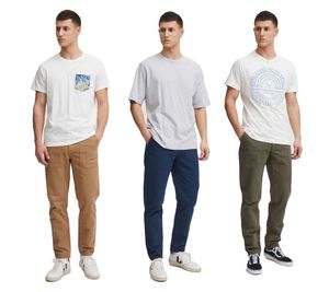 Pantaloni da uomo Classic BLEND in cotone con cerniera, modello casual 20715567, disponibili nei colori marrone, blu o verde