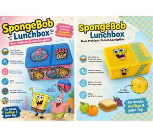 Portapranzo di SpongeBob SquarePants, contenitore per il pane, circa 1,4 litri, con design Patrick Stella in rosa/blu o design SpongeBob in giallo