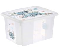 Contenitore portaoggetti keeeper Karolina Peppa Pig, Paw Patrol, Stitch o Minnie Mouse con coperchio, impilabile, 15L, trasparente, blu o rosa