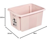 Contenitore portaoggetti keeeper Karolina Peppa Pig, Paw Patrol, Stitch o Minnie Mouse con coperchio, impilabile, 15L, trasparente, blu o rosa