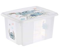Contenitore portaoggetti keeeper Karolina Peppa Pig, Paw Patrol, Stitch o Minnie Mouse con coperchio, impilabile, 15L, trasparente, blu o rosa