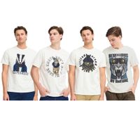 Camiseta clásica de cuello redondo para hombre de BLEND, también disponible en tallas grandes con varios estampados 20717344 en blanco