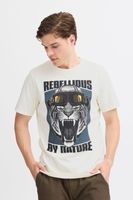 Camiseta clásica de cuello redondo para hombre de BLEND, también disponible en tallas grandes con varios estampados 20717344 en blanco